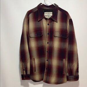 Canyon River Blues Men's Shirt Jacket - Red and Tan Plaid